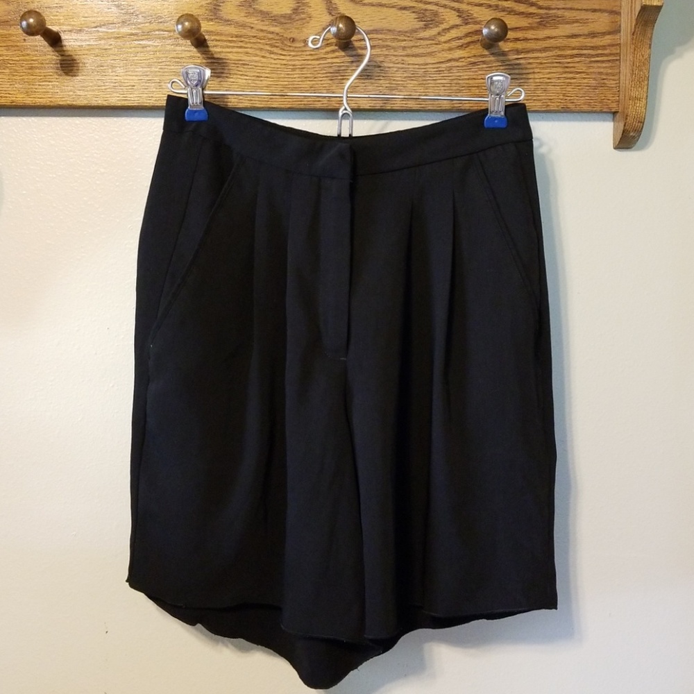 Black wide leg shorts